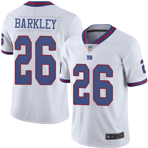 Men New York Giants 26 Saquon Barkley Limited White Rush Vapor Untouchable Football NFL Jersey
